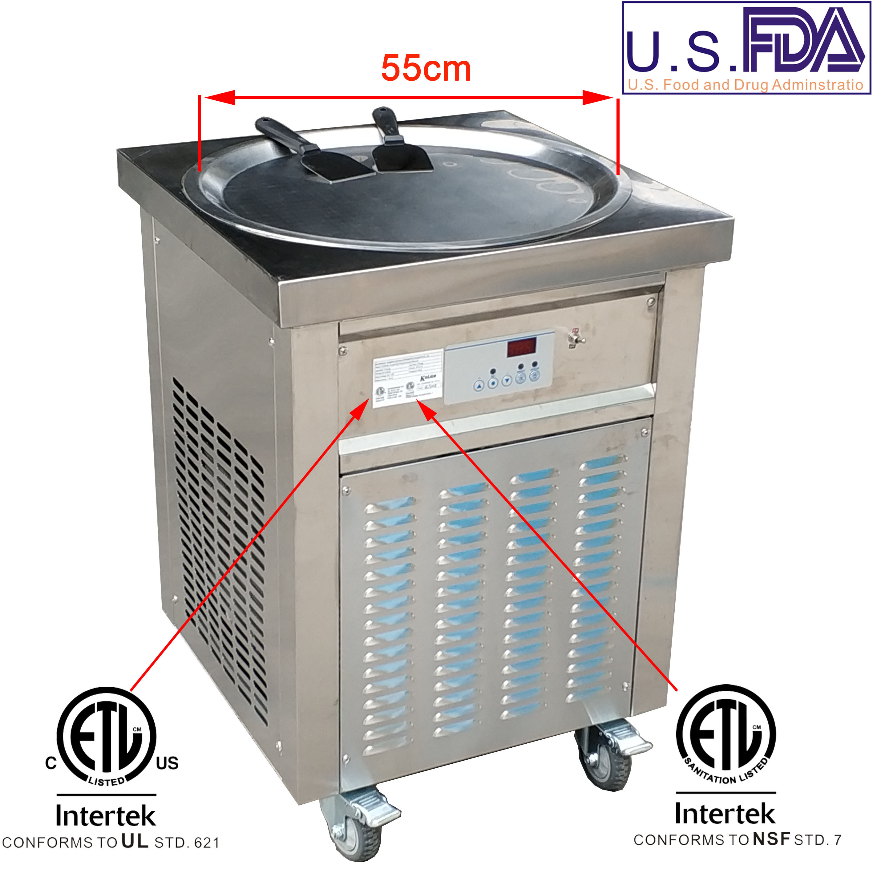 RIC600 Single Pan Rolled Ice Cream Machine