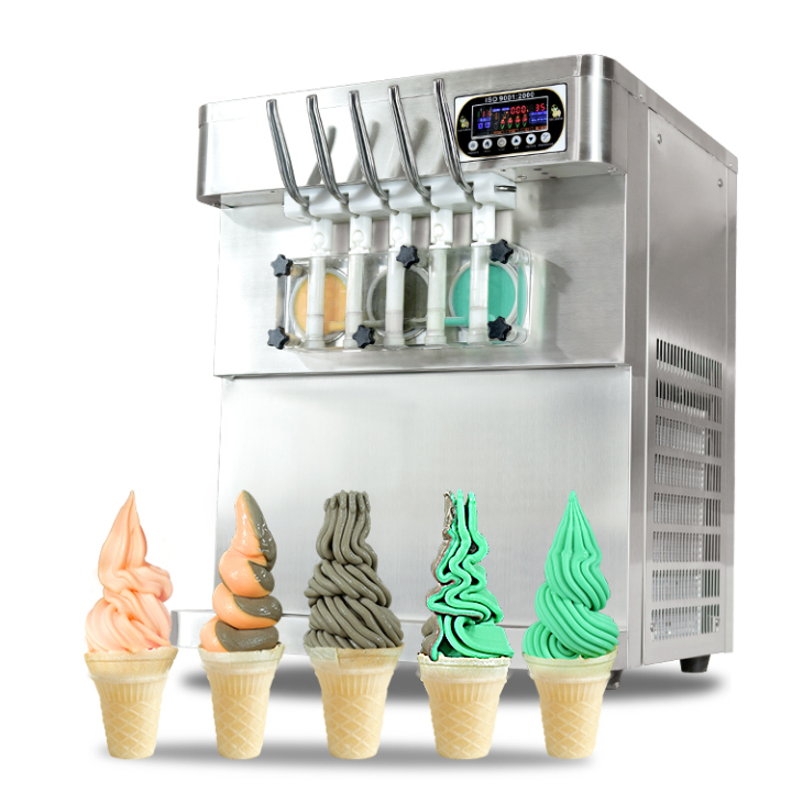 SY-IC489H, Energy saving big production ice-cream mixer machine commercial  used with 3 flavors