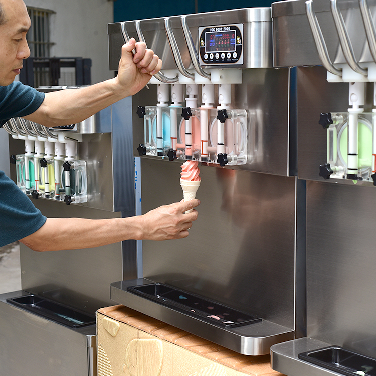 Kolice High production capacity countertop 5 flavors soft serve ice
