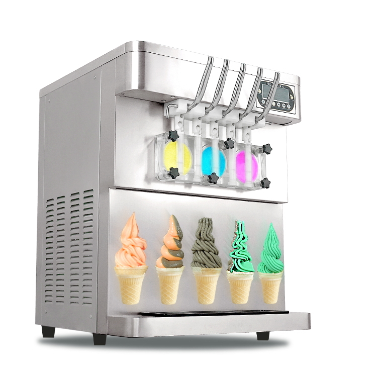 Kolice High production capacity countertop 5 flavors soft serve ice