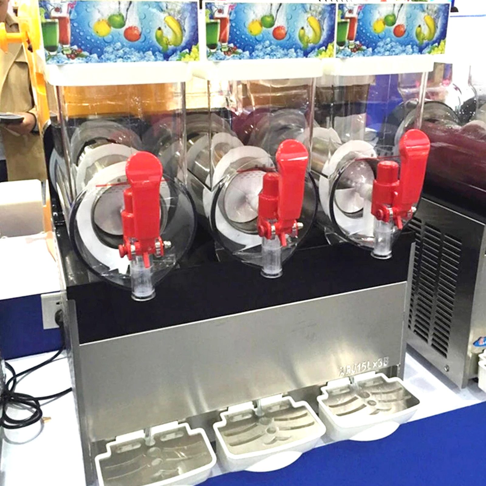 3*15L tanks frozen drinks equipment margarita ice slush making machine