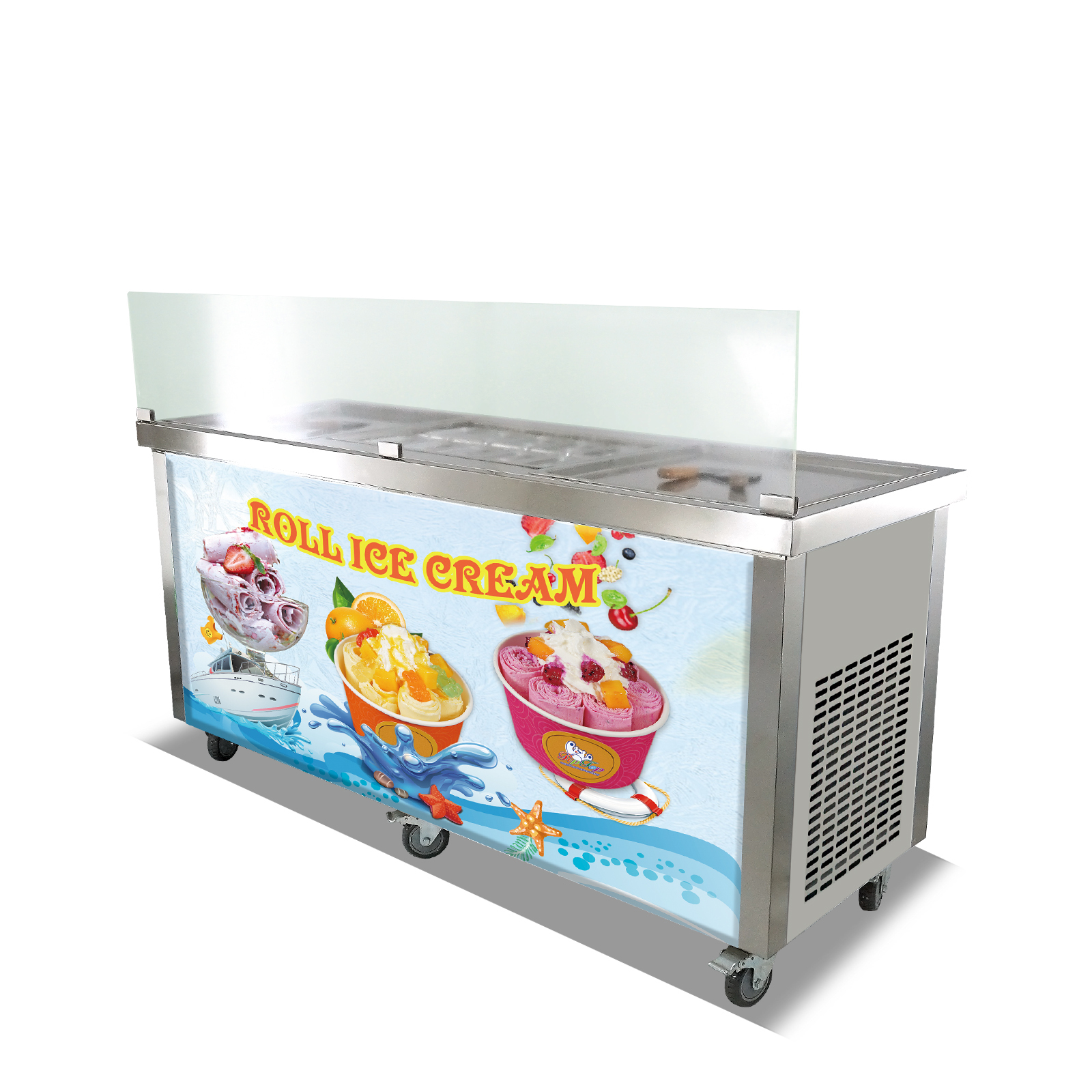 Commercial Use Ice Cream Rolls Machine Thailand Fry Rolls Ice Cream Machine,  Flat Pan Fried Ice Roll Yogurt Machine - Ice Cream Makers - AliExpress