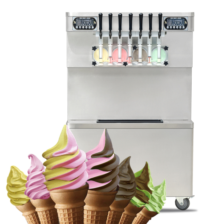 High Production Capacity ETL Certificate 5 Flavors Taylor Style Soft Serve ice Cream Machine Yogurt Soft ice Cream Machine Upper Tanks refrigerated