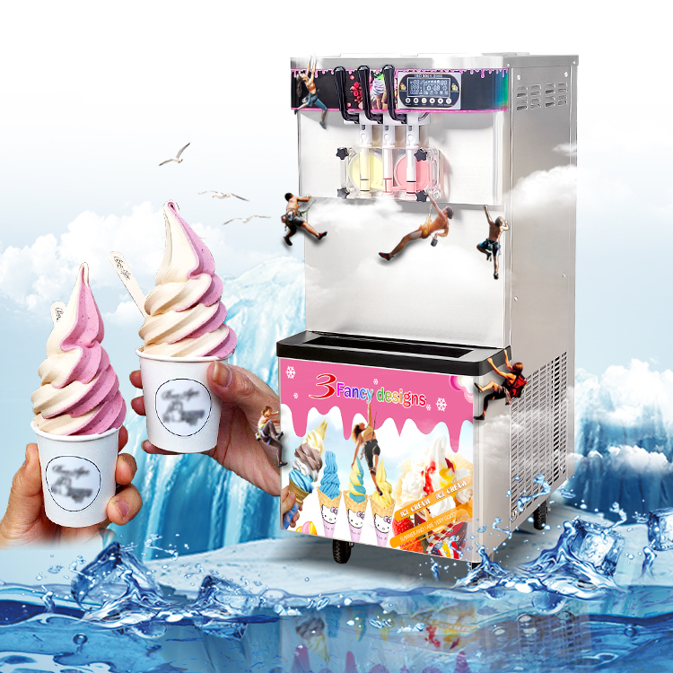 New 3 Head TableTop Soft Ice Cream Yogurt Machine 220v 50hz/60hz Sea SHipping 