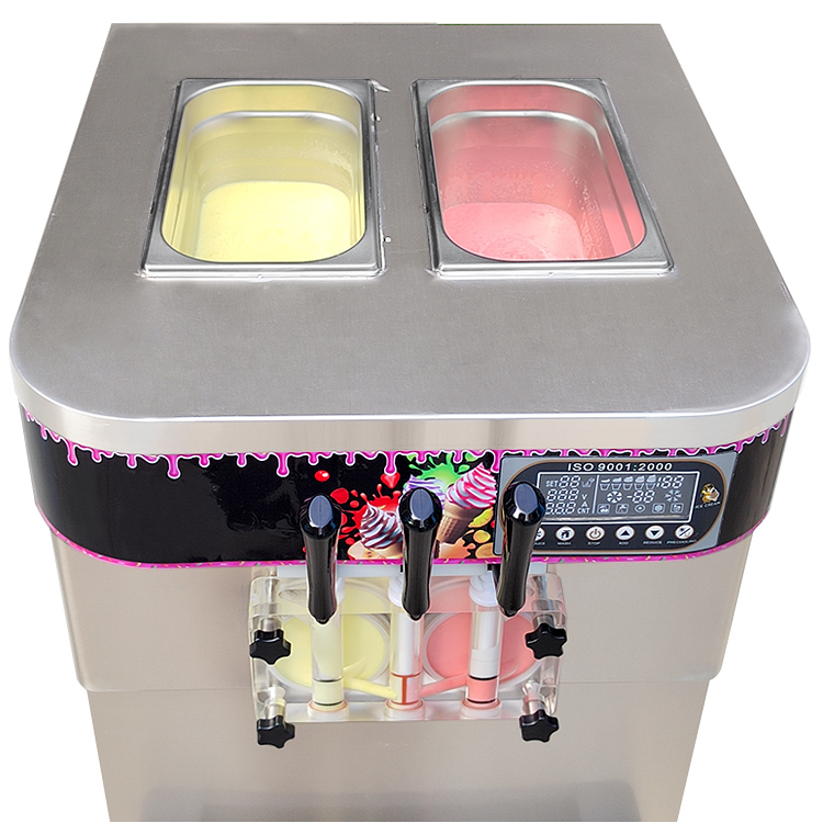 Commercial Soft Serve Ice Cream Machine 3 Flavor Ice Cream Maker