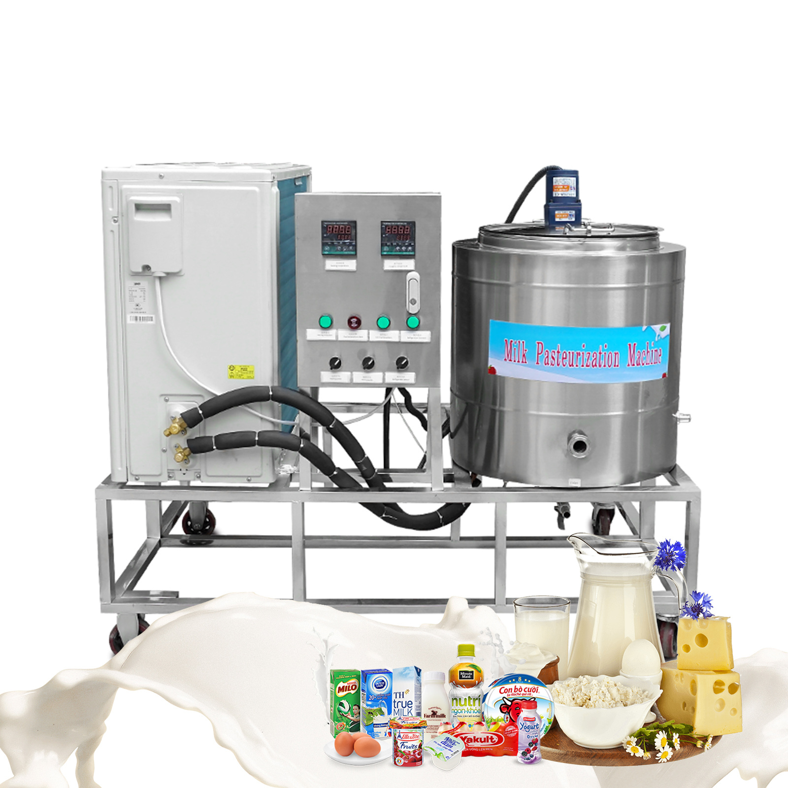 Commercial Pasteurization Machine Pasteurizer for Milk Juice Coffee Ice Cream Mix Sterilization Dairy Equipment with Refrigeration Function