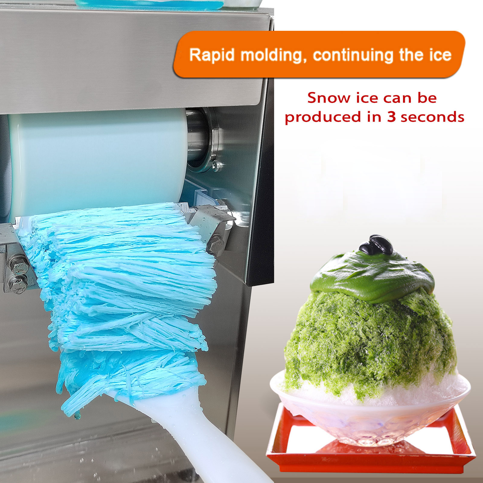 Kolice Automatically Electric Ice Shaving Machine Snow Flake Maker