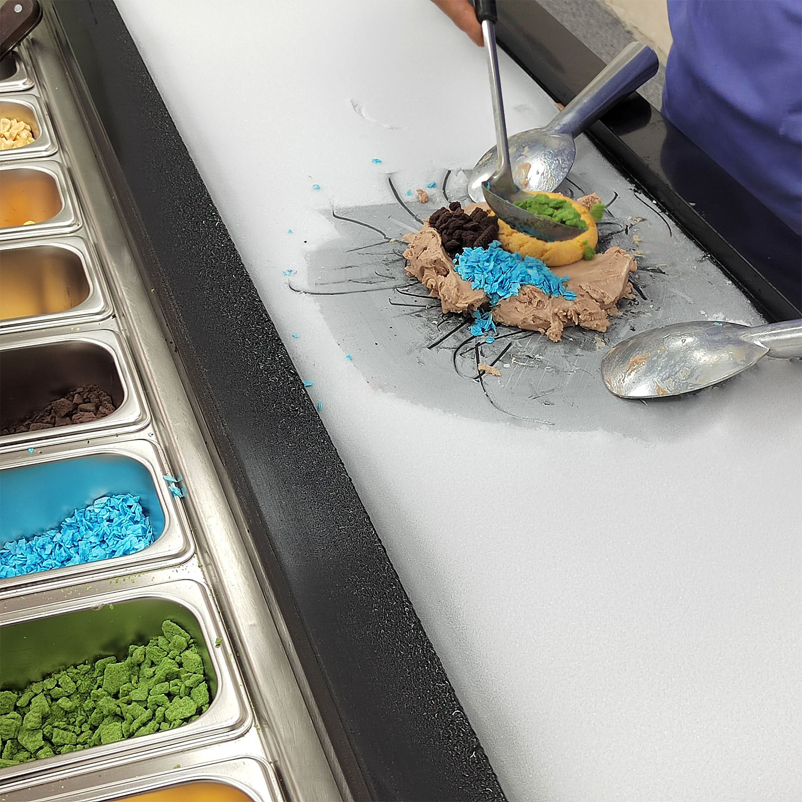 Commercial Marble Cold Plate Ice Cream Machine, Marble Roll
