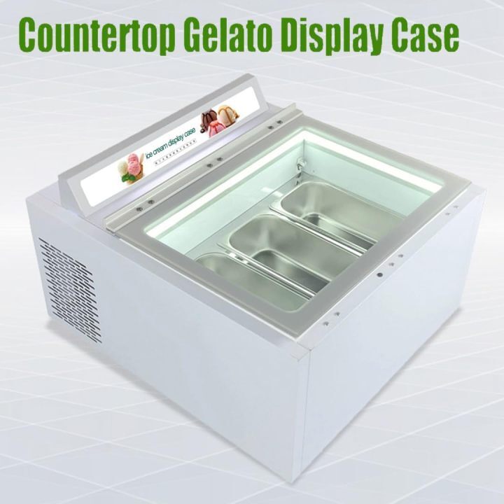 60L Ice Cream Display Showcase Freezer, Tabletop Desktop Countertop Ice ...