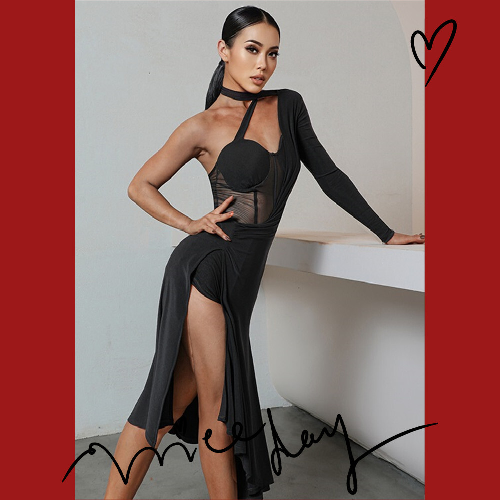 Latin Dance Dress sexy latin dress pne sleeve latin dress hollow out Dress  Competition Dresses Samba Dancing Costumes Stage 2050 on sale