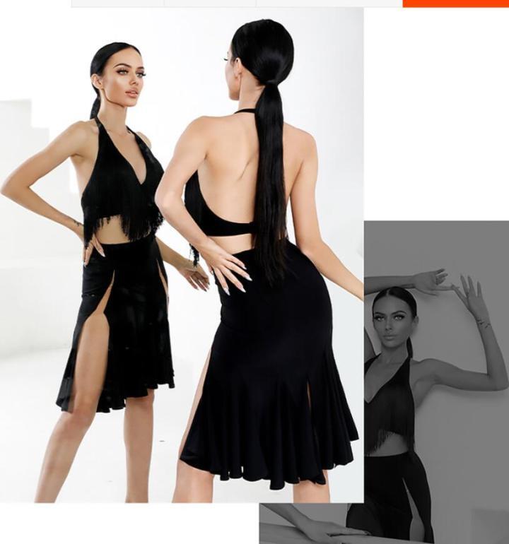 Latin Dance Dress latin dress Sexy Tassel Top Split Skirt Performance  Costumes Tango Salsa Cha Cha Samba Rumba dress blue black brown 20152015 on  sale