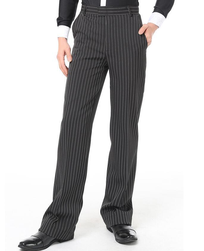 black white stripe Boy ballroom pants latin cha cha samba salsa boy men dancing pants with side pocket  