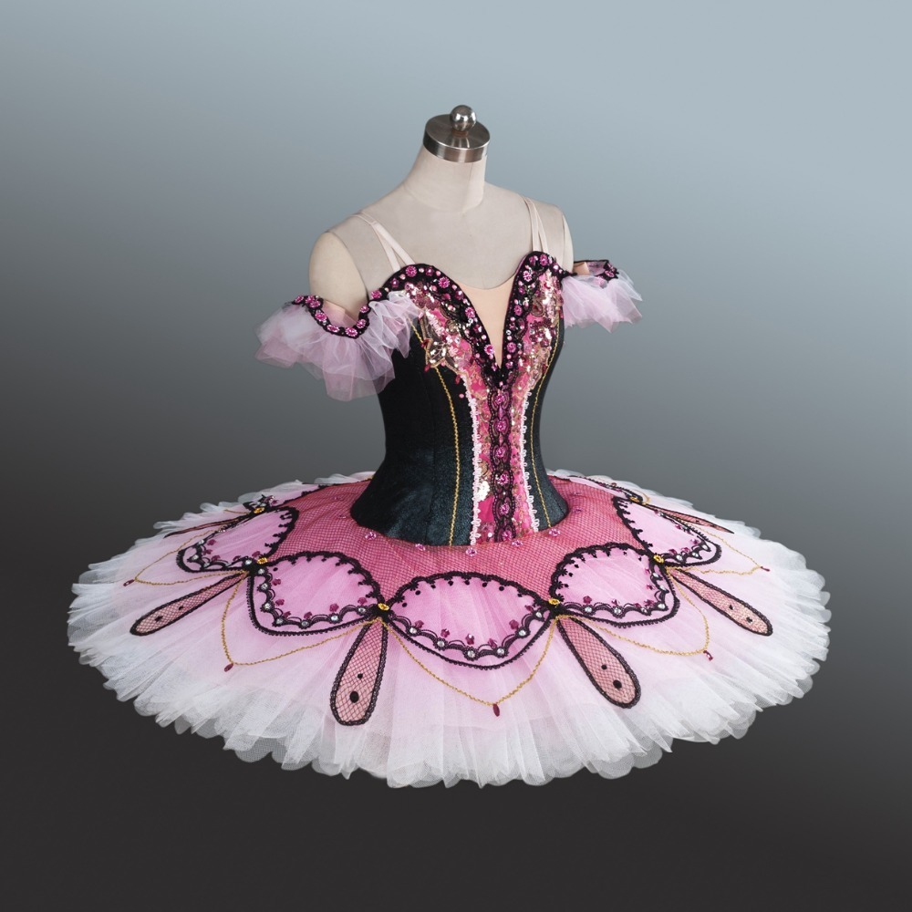 Professional Ballet Tutus ballet girls Pancake Swan Dress Classical Performance Ballerina Costume ballet dress  pink black  
