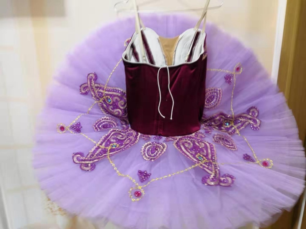 Women Professional ballet dress ballerina  pancake tutu purple professional ballet tutu  