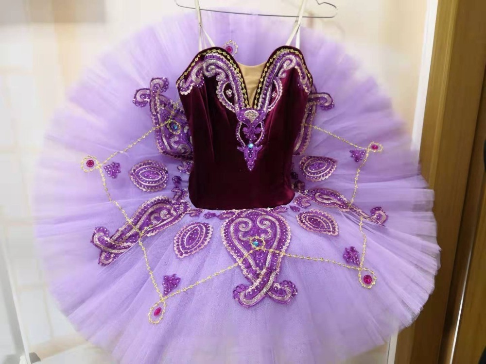 Women Professional ballet dress ballerina  pancake tutu purple professional ballet tutu  