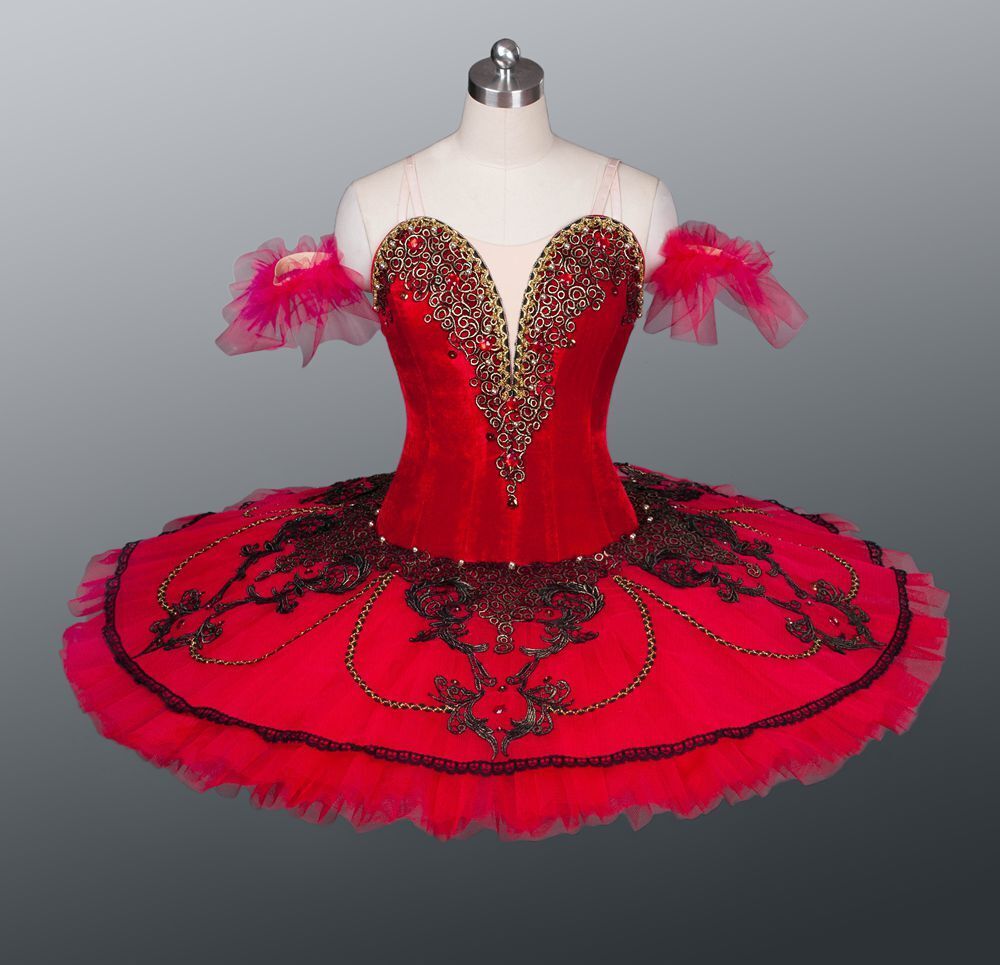 Professional Ballet Tutus Girls Pancake Swan Dress Classical Performance Ballerina Costume ballet dress red  
