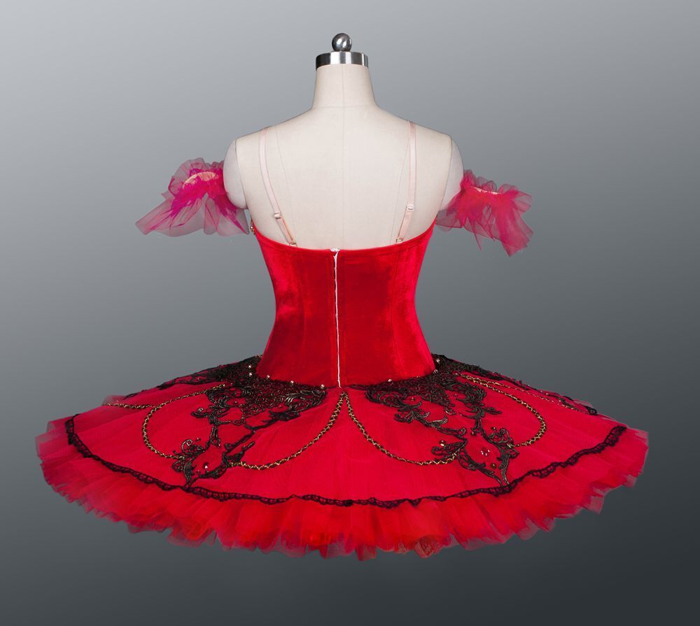 Professional Ballet Tutus Girls Pancake Swan Dress Classical Performance Ballerina Costume ballet dress red  