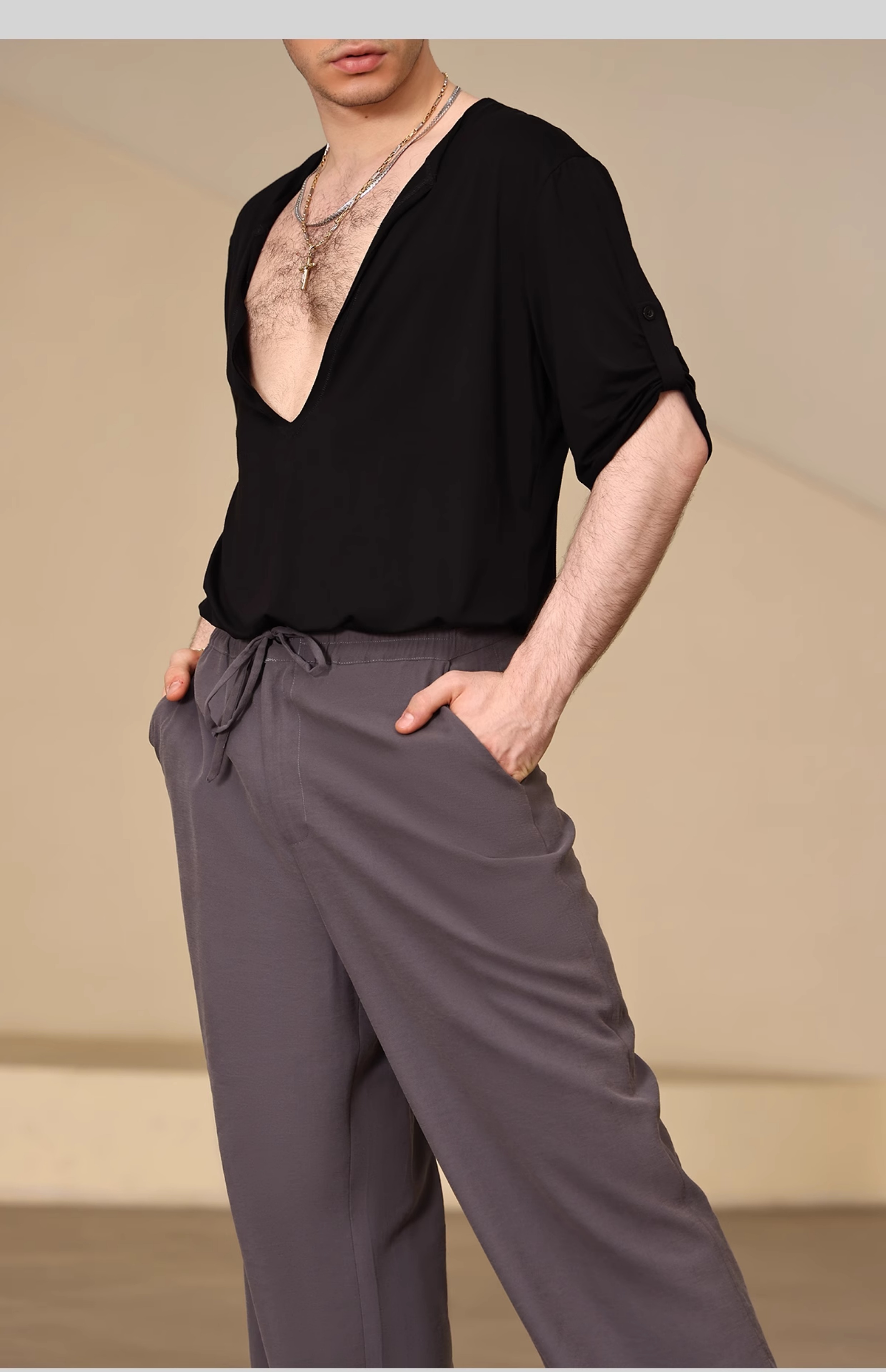 2025 Men's Latin Dance Pants Loose Practice Clothes Cha Cha Rumba Samba Salsa Dance Trousers Latin Dance Clothing Male BL16195  ,latin man shirt competition,latin man shirt,latin man dance shirt,latin man costumes,latin man practice shirt