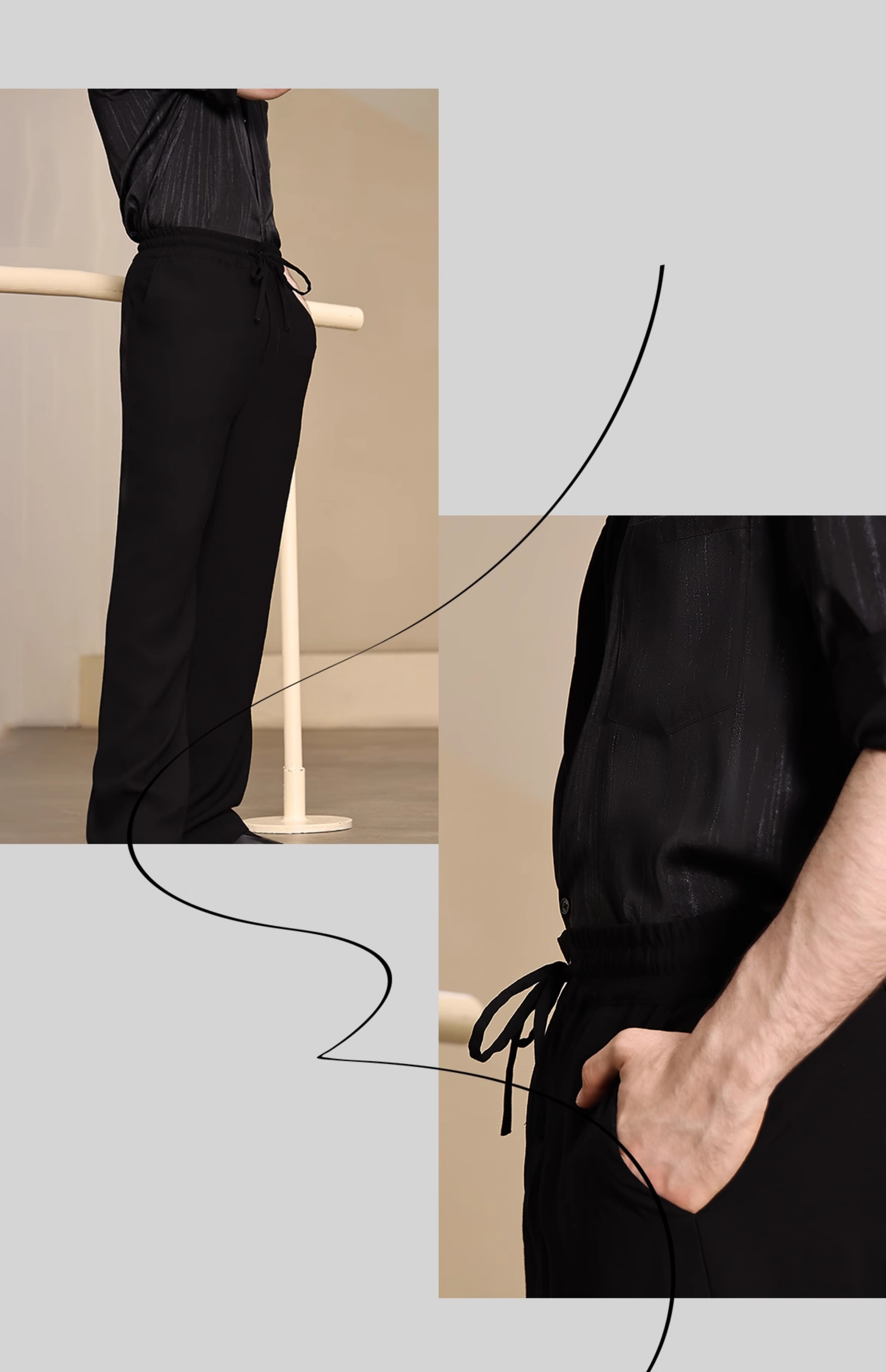 2025 Men's Latin Dance Pants Loose Practice Clothes Cha Cha Rumba Samba Salsa Dance Trousers Latin Dance Clothing Male BL16195  ,latin man shirt competition,latin man shirt,latin man dance shirt,latin man costumes,latin man practice shirt