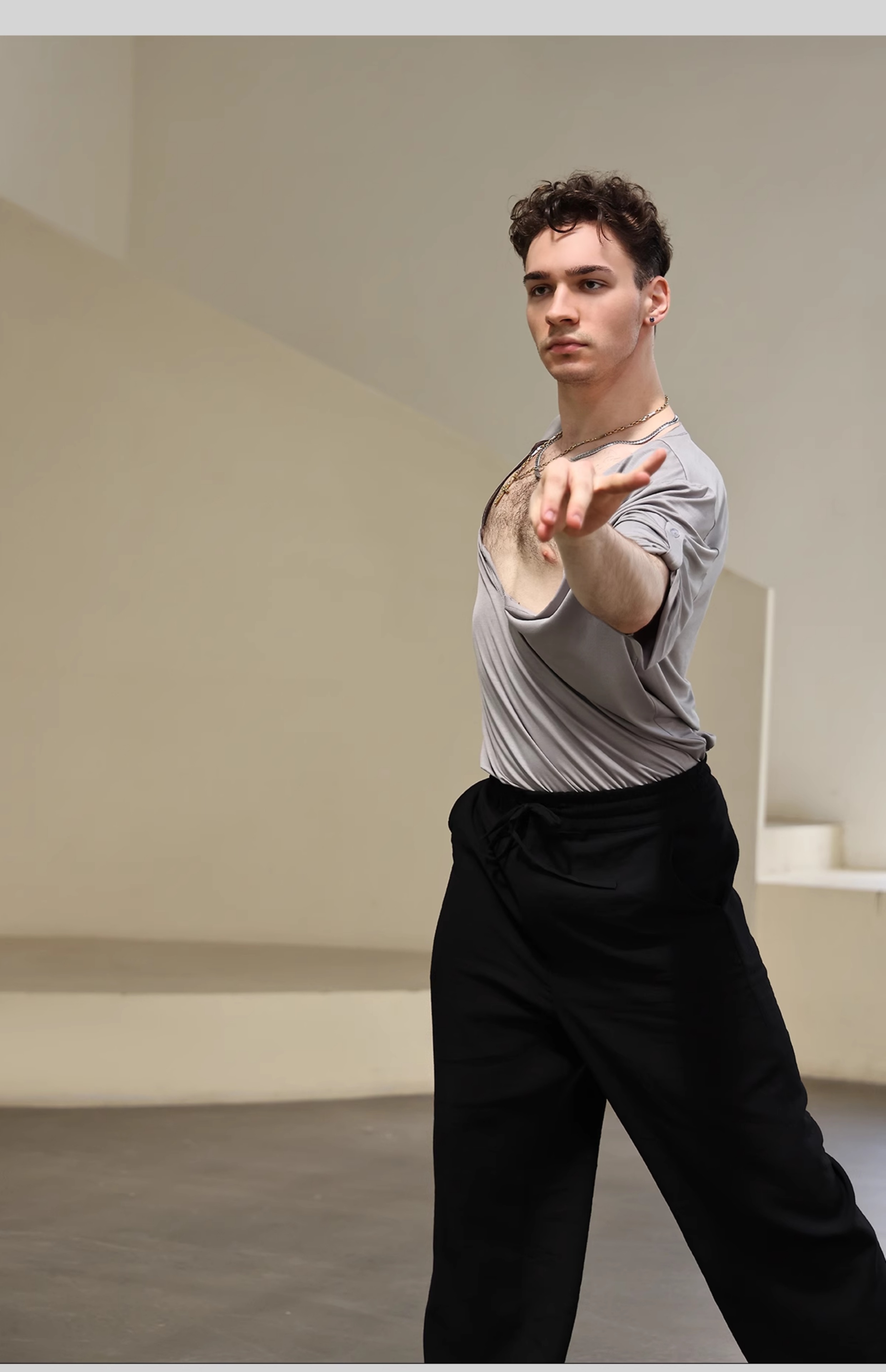 2025 Men's Latin Dance Pants Loose Practice Clothes Cha Cha Rumba Samba Salsa Dance Trousers Latin Dance Clothing Male BL16195  ,latin man shirt competition,latin man shirt,latin man dance shirt,latin man costumes,latin man practice shirt