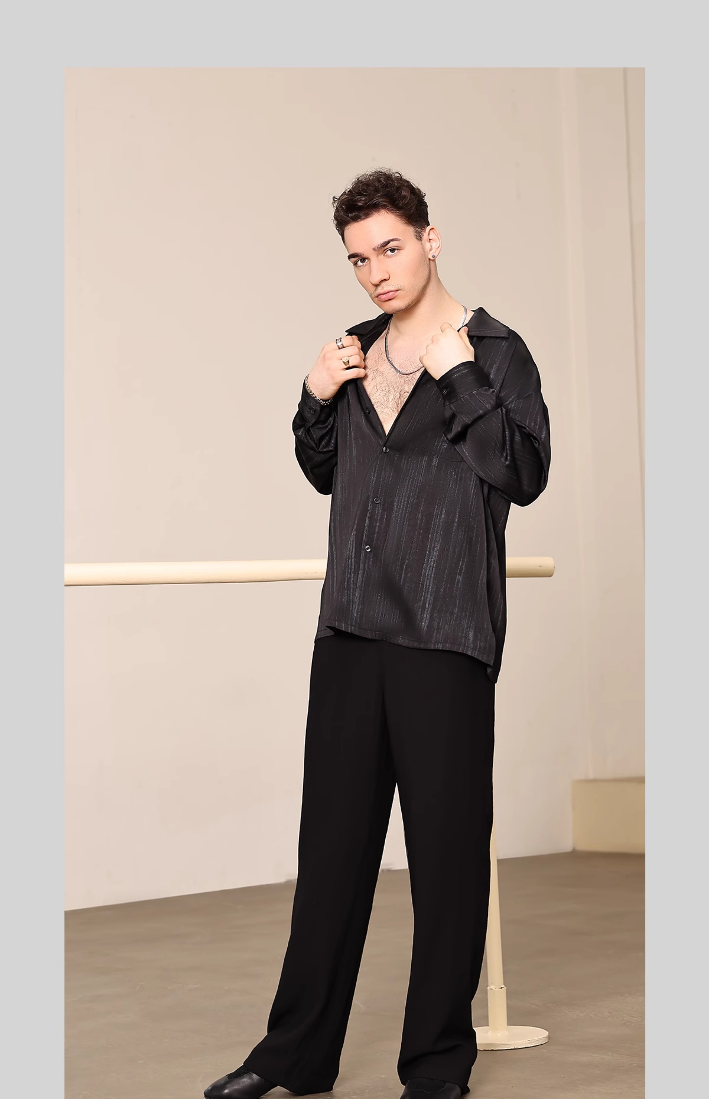 Men Latin Dance Shirt Long Sleeves Practice Competition Clothes Adult Male Salsa Dance Clothing Rumba Ballroom Dance Top 537 ,latin man shirt competition,latin man shirt,latin man dance shirt,latin man costumes,latin man practice shirt