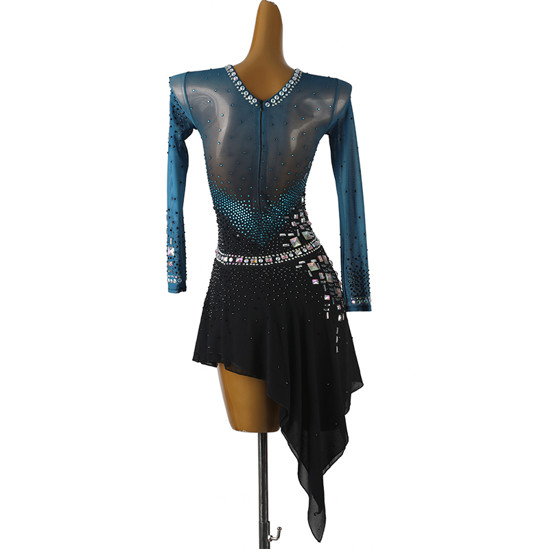 Figure Skating Dress Women girl Ice Skating Dress royal blue Gymnastics  Costume custom rhinestone B414 on sale