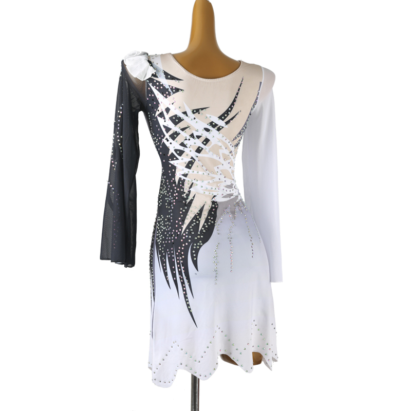 white Figure Skating Dress Women girl Ice Skating Dress royal blue  Gymnastics Costume custom rhinestone B373 on sale