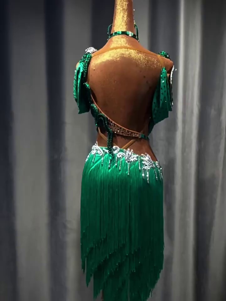 green dress competition latin shirt Size_4