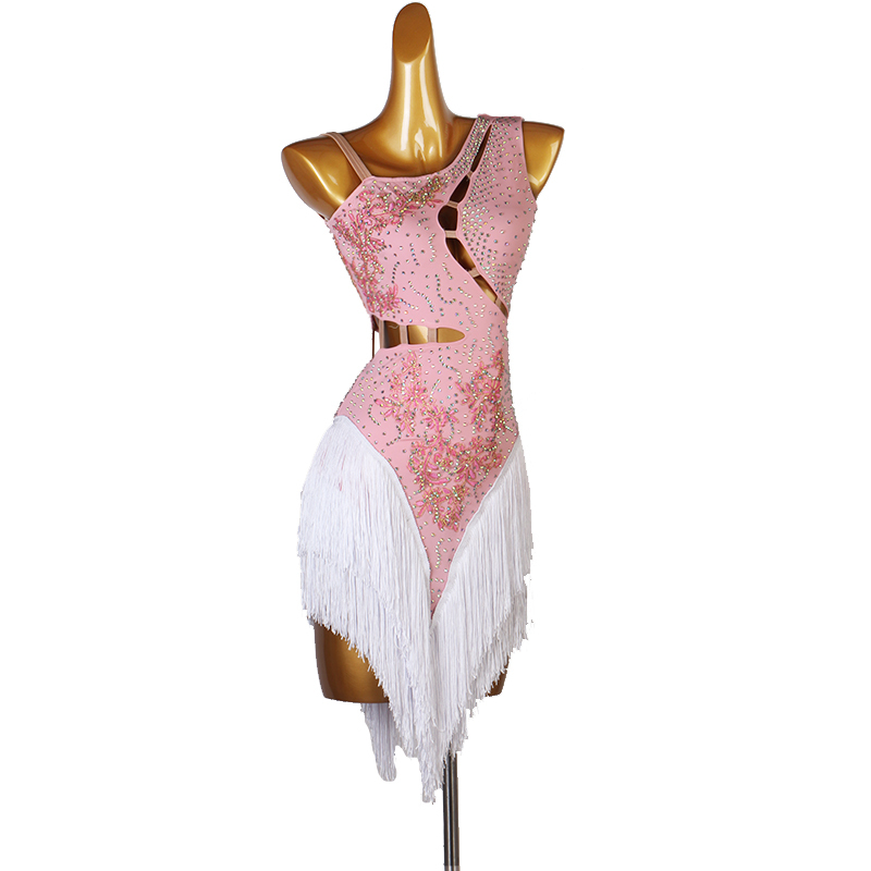 fringe tassel Latin Dance Dress Women Adult Costume Latin Dance Competition Dresses  Clothes fringe tassel beads sequin latin dress Lq225 on sale