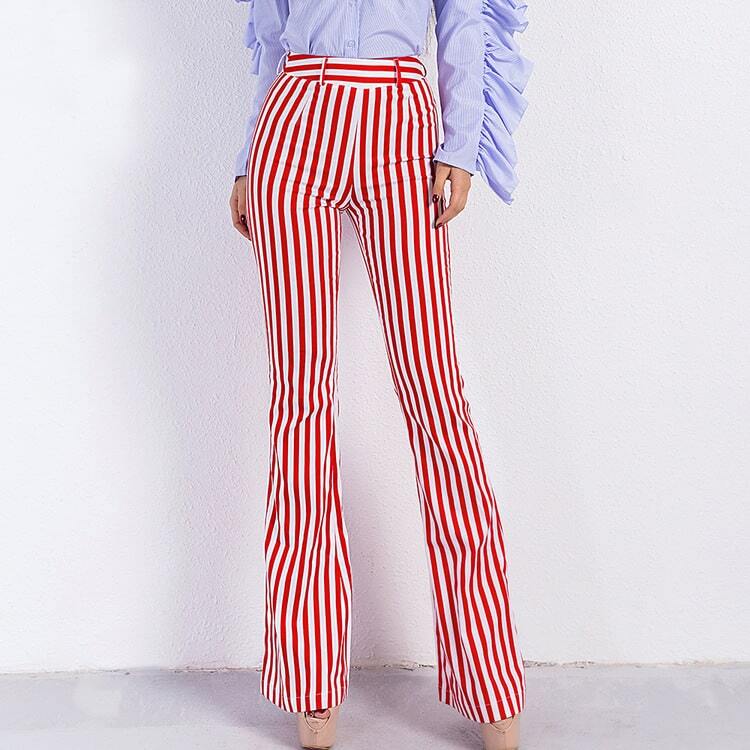 striped bell bottoms pants