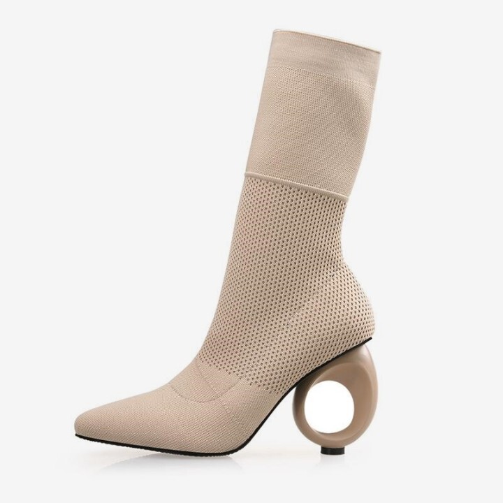 pointed toe mid calf boots