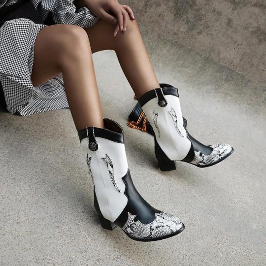 cowgirl ankle boots low heel