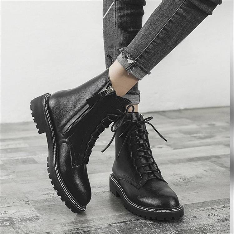 black dress boots low heel