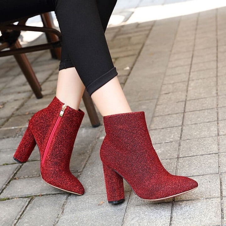 red heel boots cheap