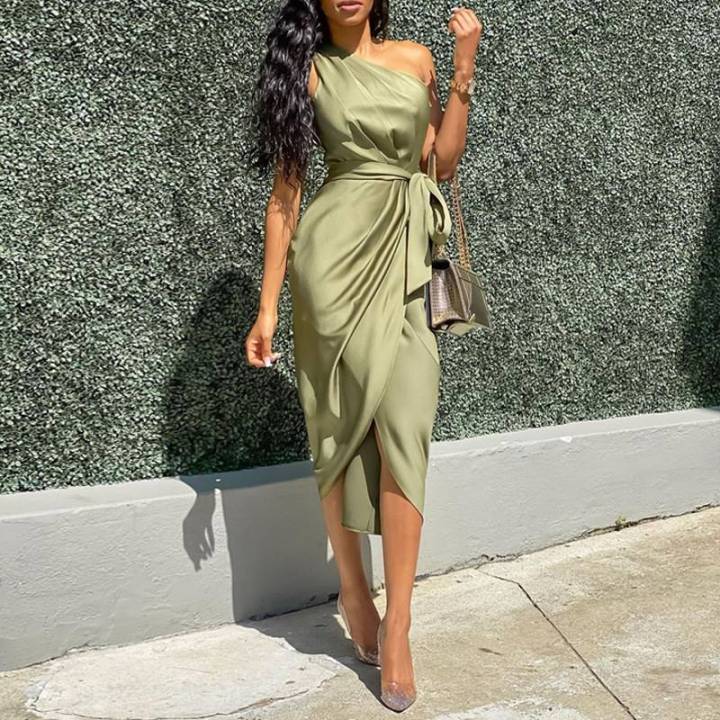 olive green summer dress