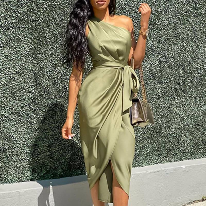olive green dress women