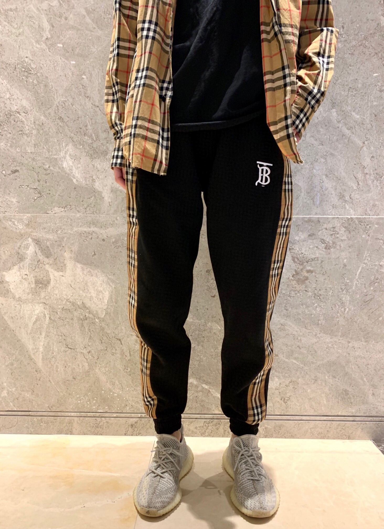 巴宝莉burberry情侣款侧条卫裤