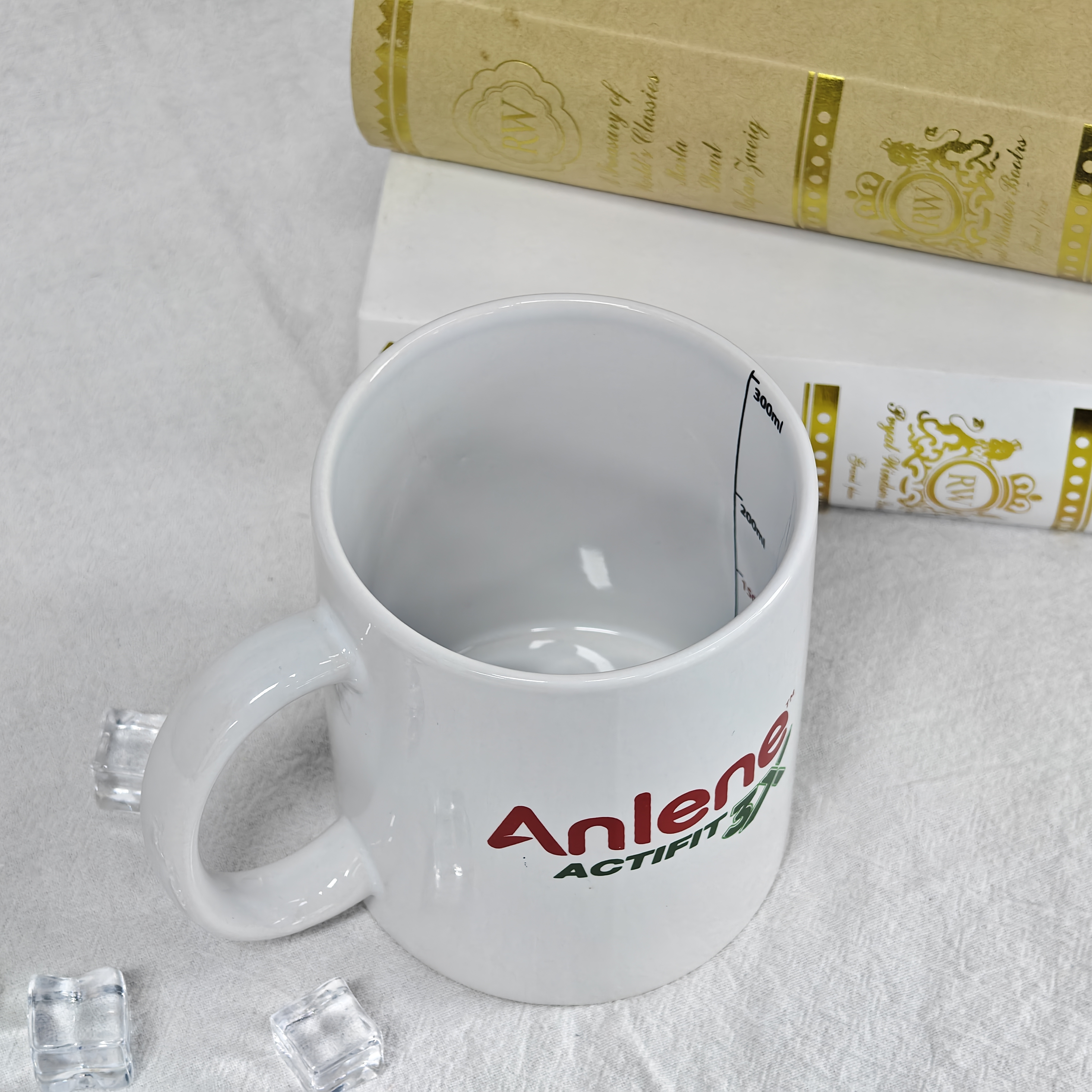 Close-up view of ceramic garden mug showing quality and design details