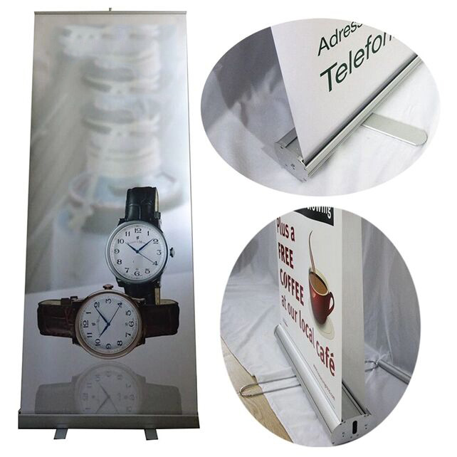 Economical roll up banner stand style