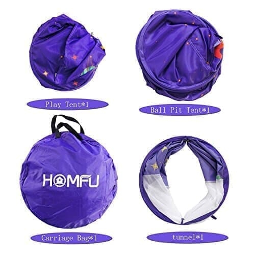 Homfu Kids Pop-Up Tent with Tunnel 3 in 1 Playhouse for Toddler&Children Birthday Gift to Crawl Homfu Kids Pop-Up Tent with Tunnel 3 in 1 Playhouse for Toddler&Children Birthday Gift to Crawl