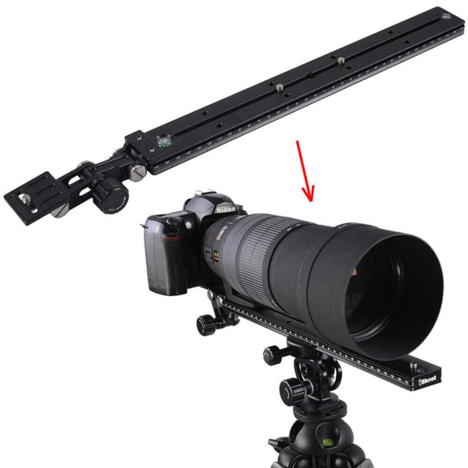 LongZoom Lens Bracket Support Quick Release Plate for Tripod Ring