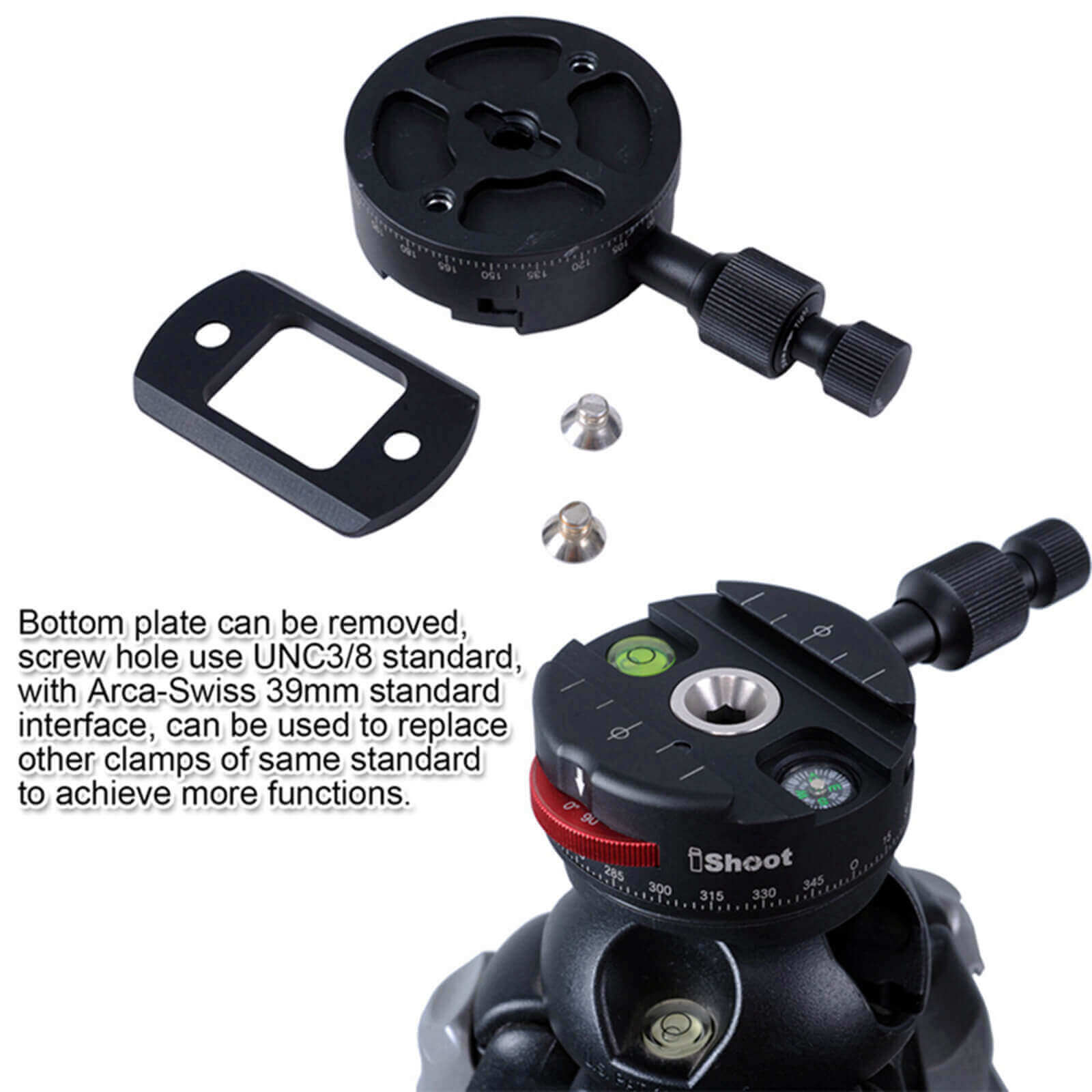 All-metal Coaxial Indexing Hydraulic Rotating Scale Panoramic Head