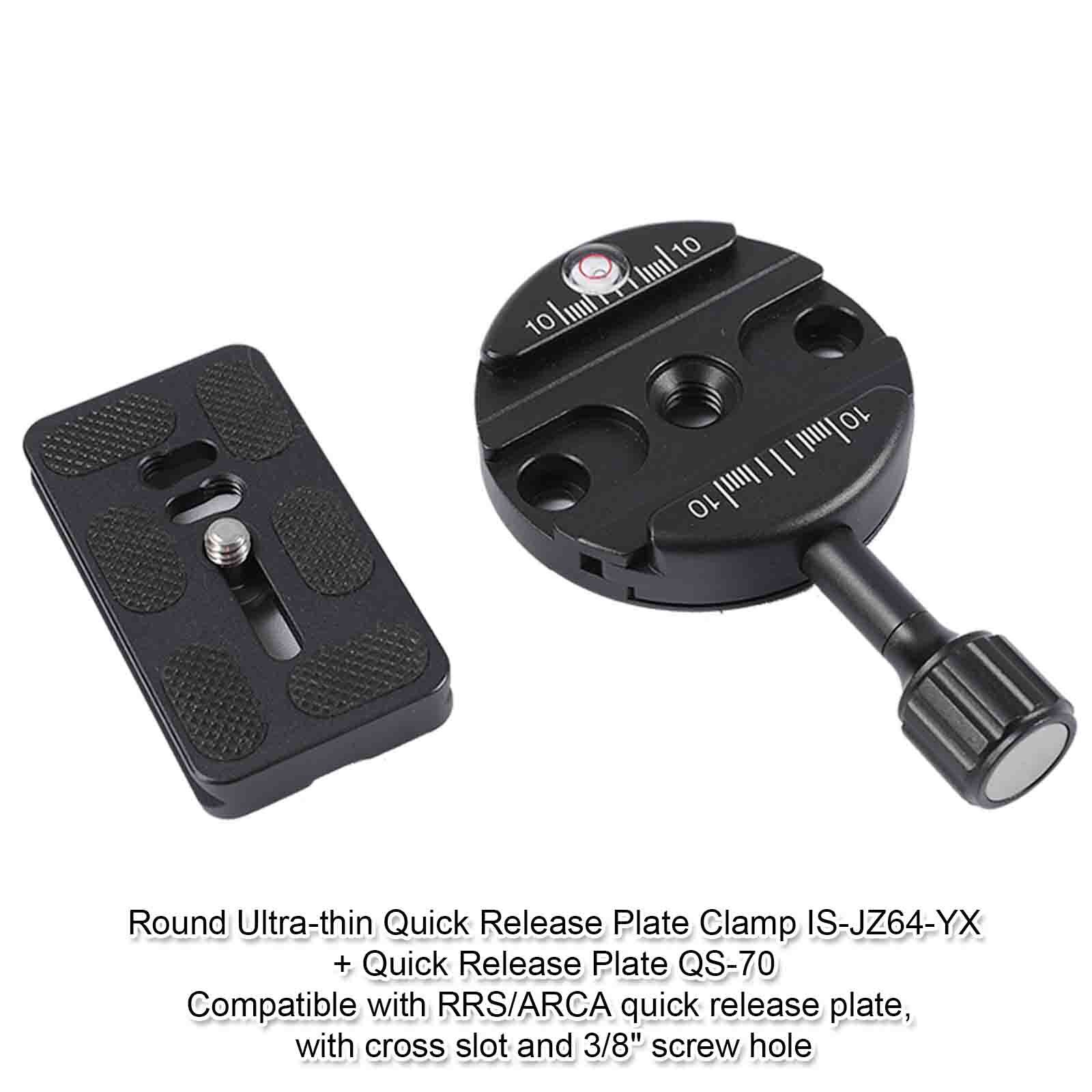 Metal Clamp and Quick Release Plate for RRS Camera Tripod Ballhead