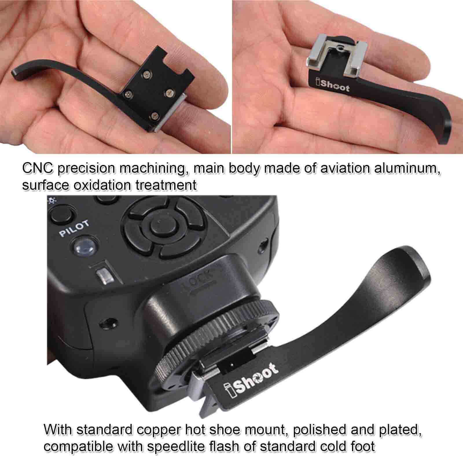 Camera Thumb Up Grip,Metal Thumb Up Grip Thumb Rest Camera Cold Shoe Hand Grip for Sony A6400 Cameras