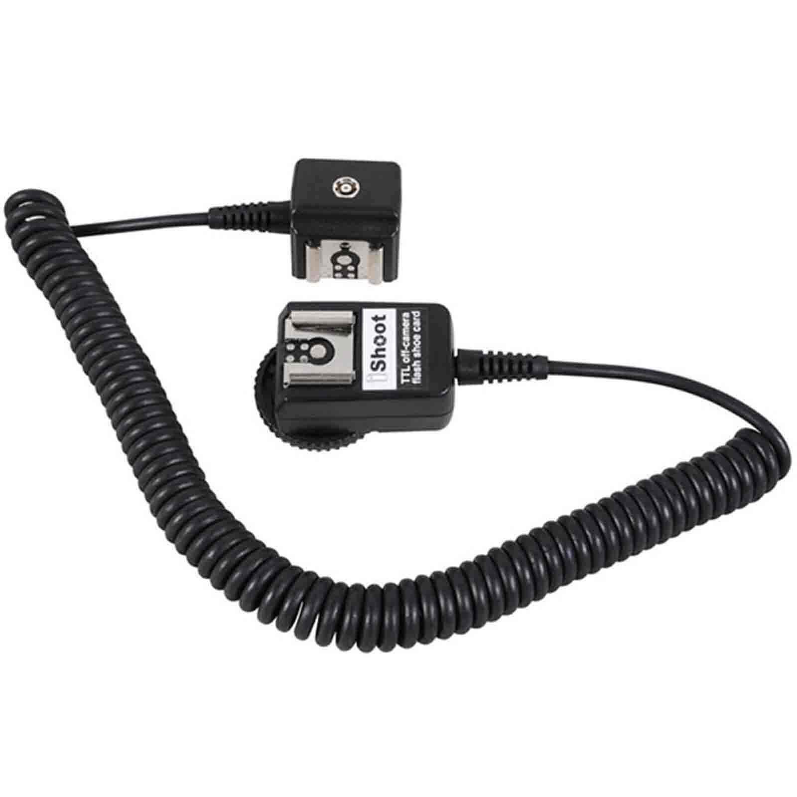 Flash E-TTL Off-Camera 2-Hot Shoe Cord cable PC SYNC Port for Canon