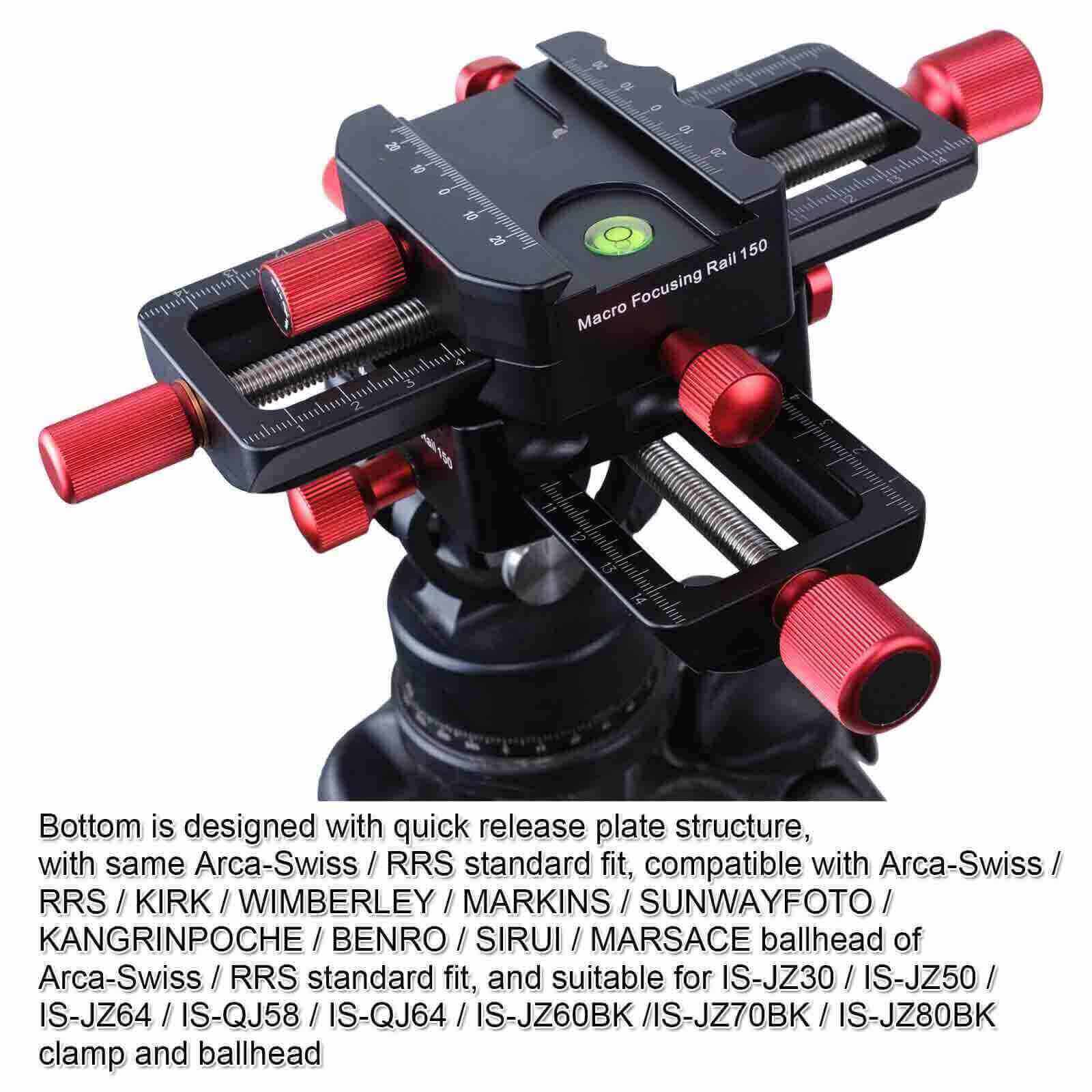 Yifant Macro Focusing Rail Slider Close-up Shooting Tripod Head Quick Release Plate Holder
