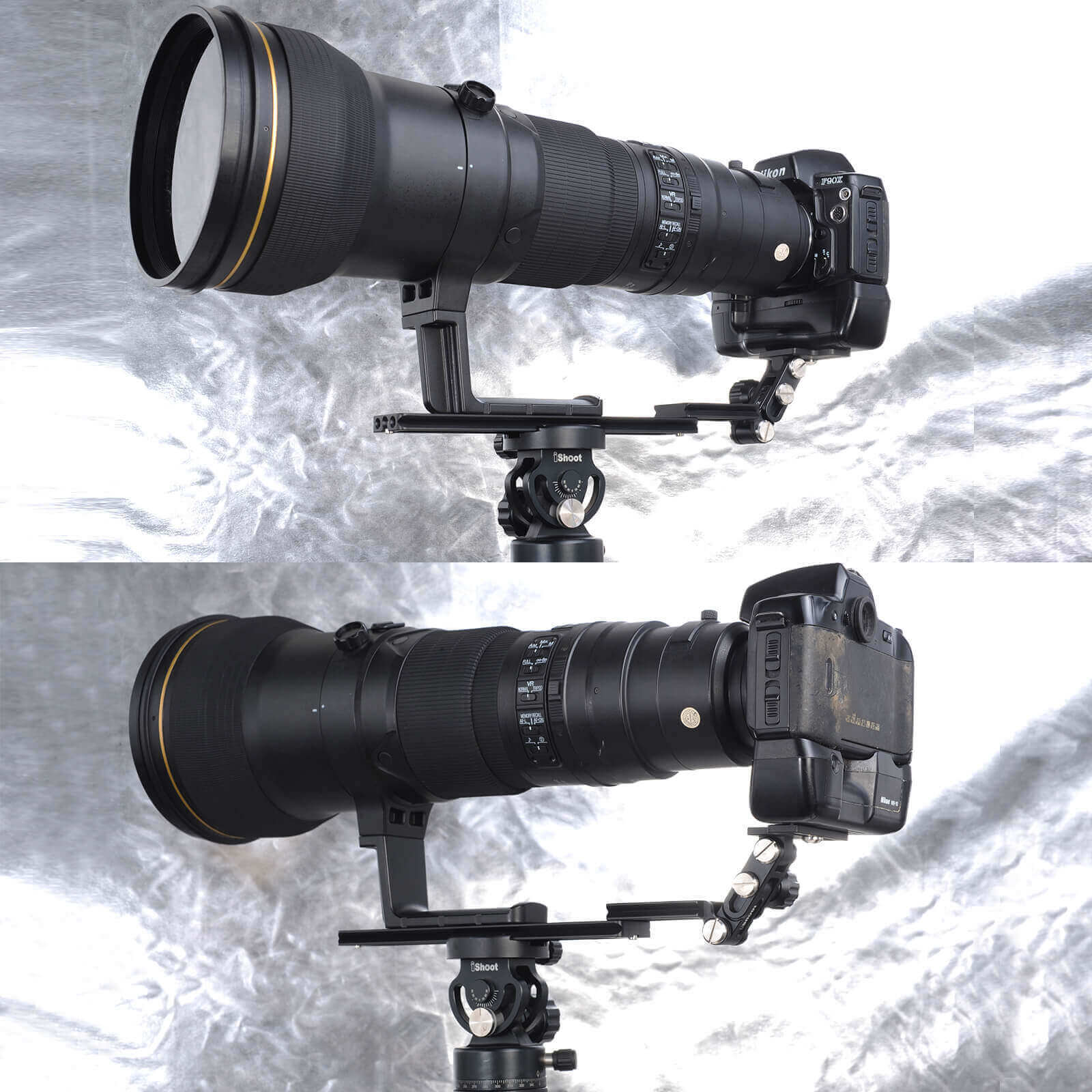 Telephoto Lens Holder with Quick Release Plate for Tripod Head / Ring