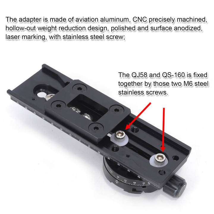 Adapter Connect ArcaSwiss Quick Release Plate to Manfrotto Fluid Head
