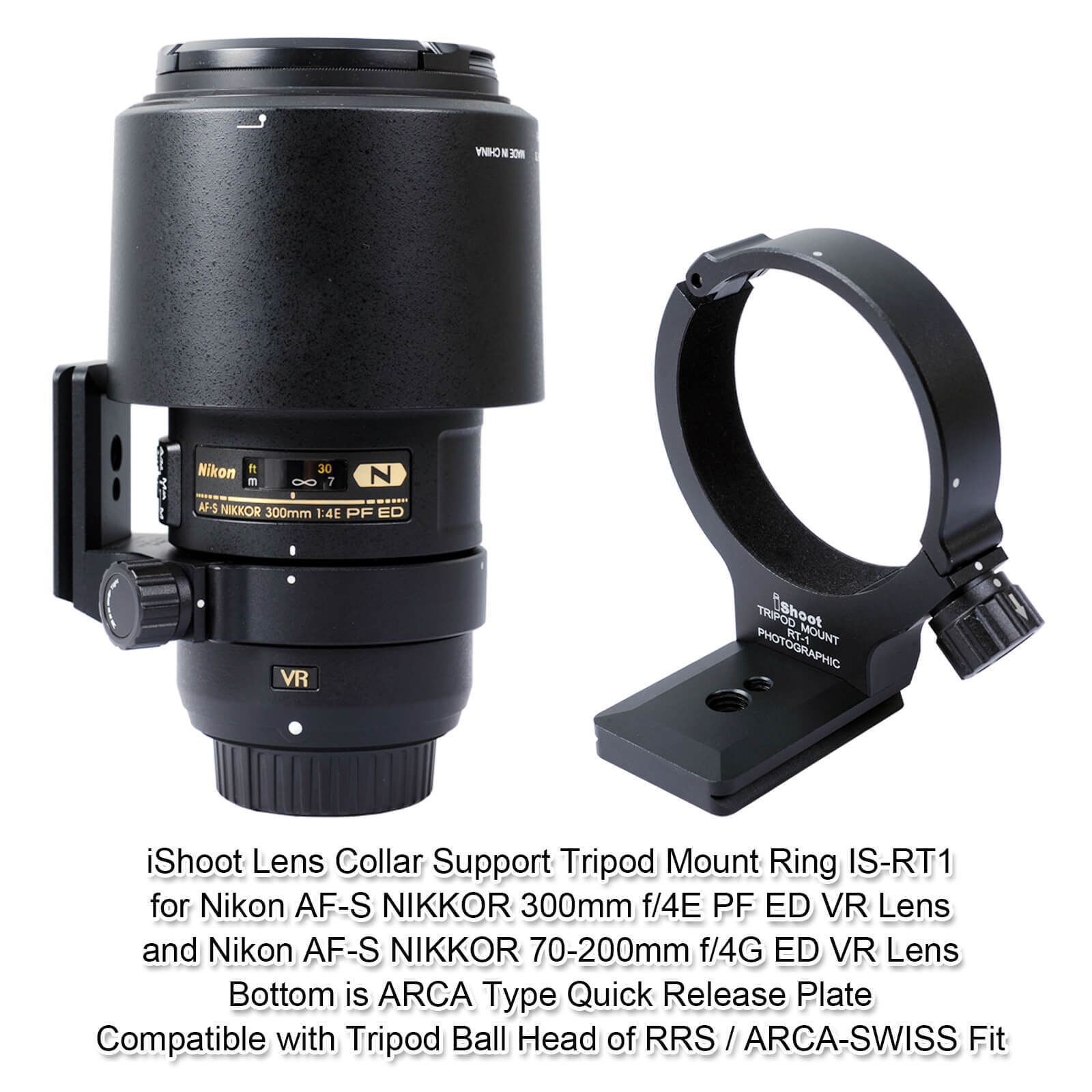 Nikon Nikkor Z 180-600mm F/5.6-6.3 Vr Duomianshou Lens Collar Stand Replacement Foot Tripod Mount Ring Base Compatible With Nikon AF-S NIKKOR 70-200mm F/2.8E FL ED VR, AF-S 500mm F/5.6E PF ED VR