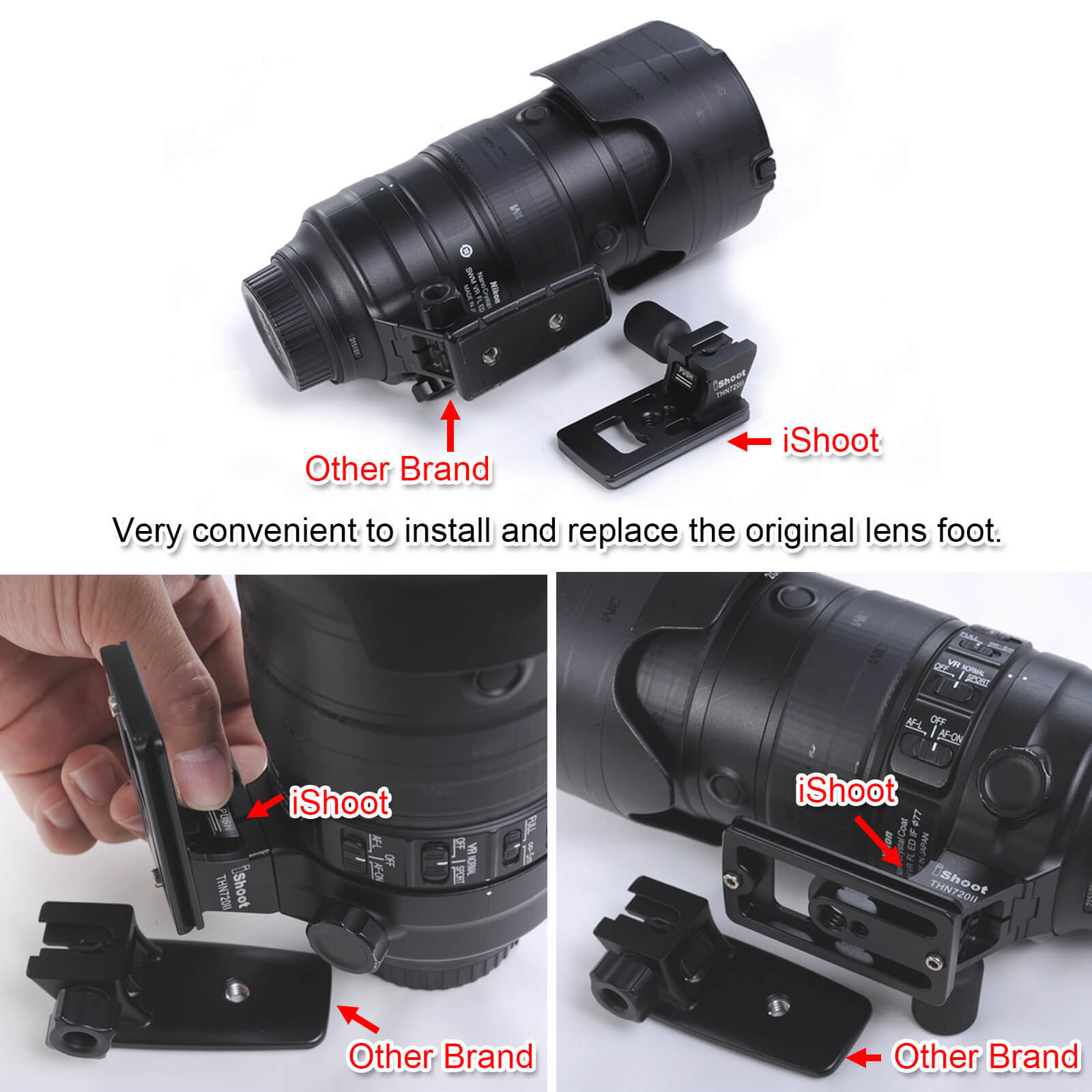 Paraluce Frefgikty HB-78 Per Obiettivo Nikon S 70-200mm F/2.8E FL ED VR – Copriobiettivo Reversibile, Accessorio Originale In Baionetta